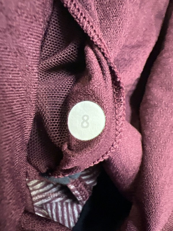 Lululemon Women’s Burgundy Stripe Turbo Tank W/ Built in Bra - 8 image 4