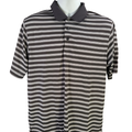 Walter Hagen Men's Gray Striped Hydro-Dri Short Sleeve Golf Polo Shirt - M