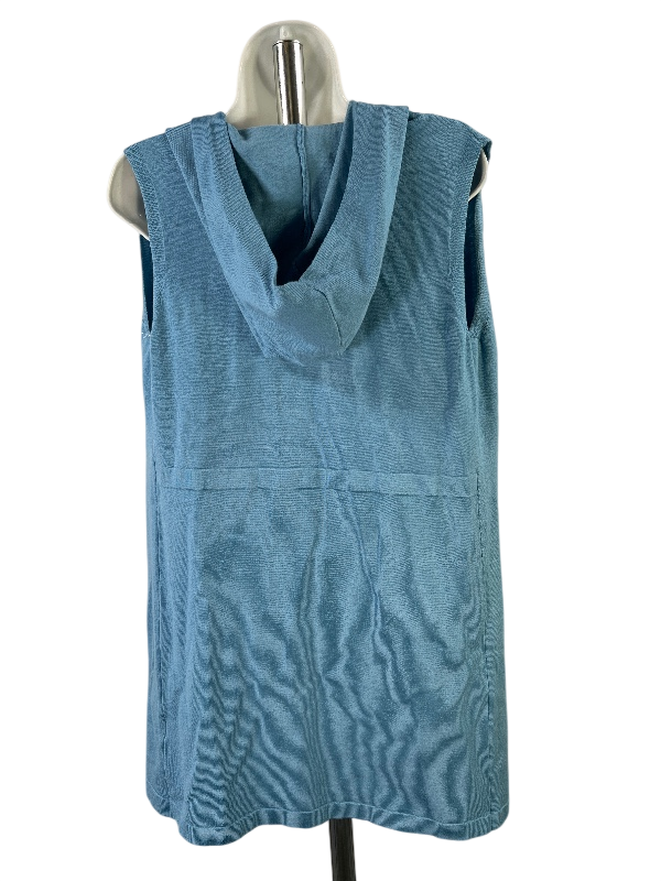 Cyrus Women's Blue Sleeveless Hooded Tunic Shirt - S image 2