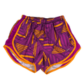 Nike Women's Purple/Orange Dri-Fit Vented Lined Pull On Athletic Shorts - M