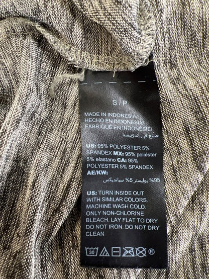 White House Black Market Women's Gray/Gold Metallic Semi-Sheer T-Shirt - S image 4