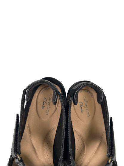 Clarks Women's Black Leather Cora Dream Closed Toe Slingback Sandals - 8.5 image 3