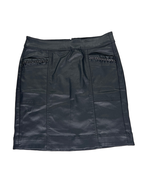White House Black Market Women’s Black Coated Straight Skirt - 4