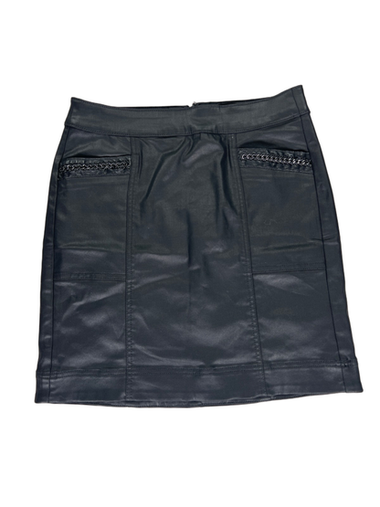White House Black Market Women’s Black Coated Straight Skirt - 4