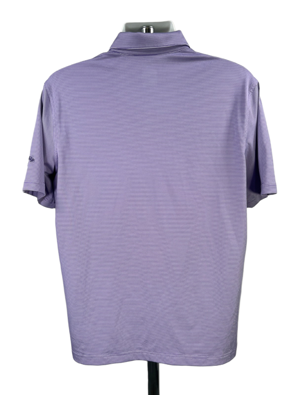 Callaway Men's Purple Striped Opti-Dri Short Sleeve Golf Polo Shirt - M image 2