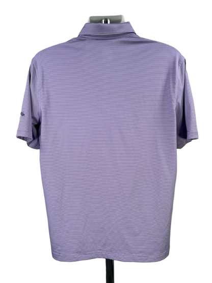Callaway Men's Purple Striped Opti-Dri Short Sleeve Golf Polo Shirt - M image 2