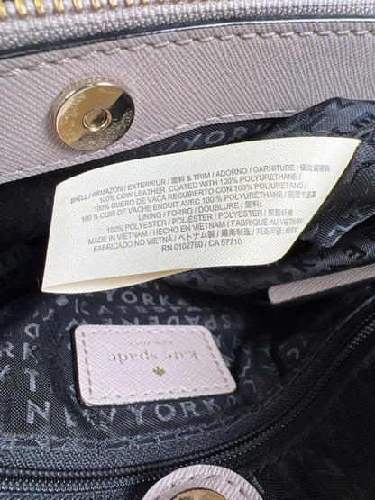 Kate Spade Women’s Light Beige/Purple/Black Evangeline Saffiano Leather Satchel image 8