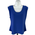 White House Black Market Women's Blue Scoop Neck Sleeveless Shirt - L