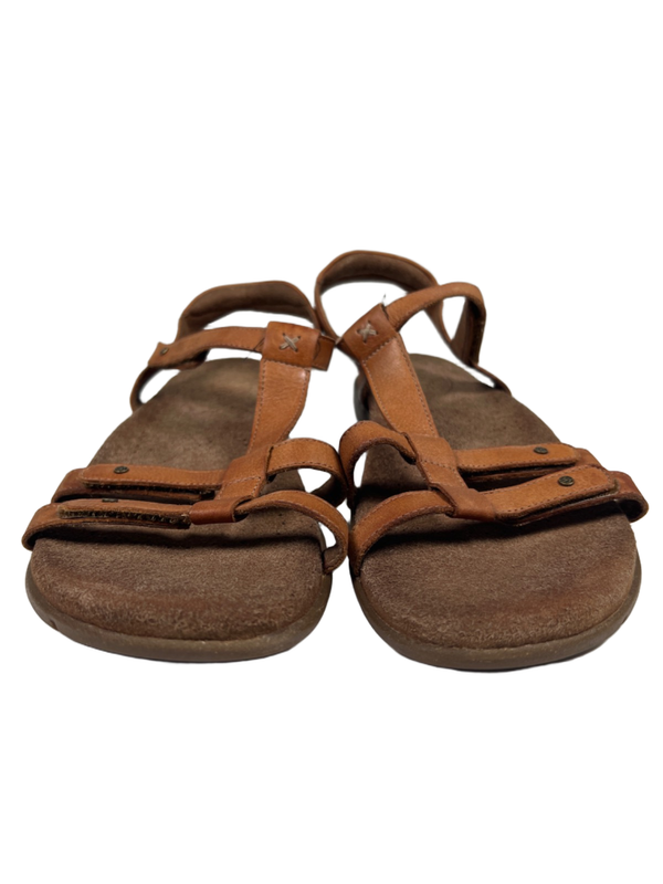 Taos Women's Brown Leather Trophy 2 Strappy Sandals - 9 image 2