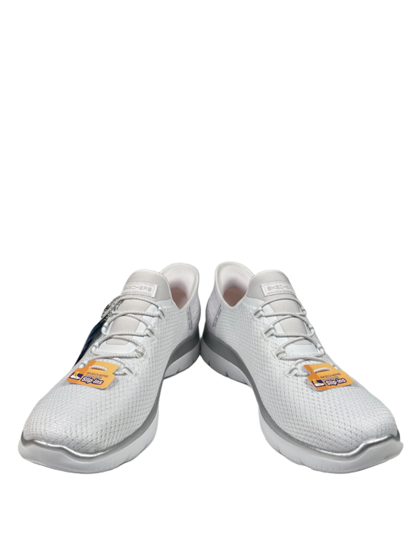 Skechers Women's White Metallic Diamond Dream Summits Slip On Sneakers - 8.5 image 7