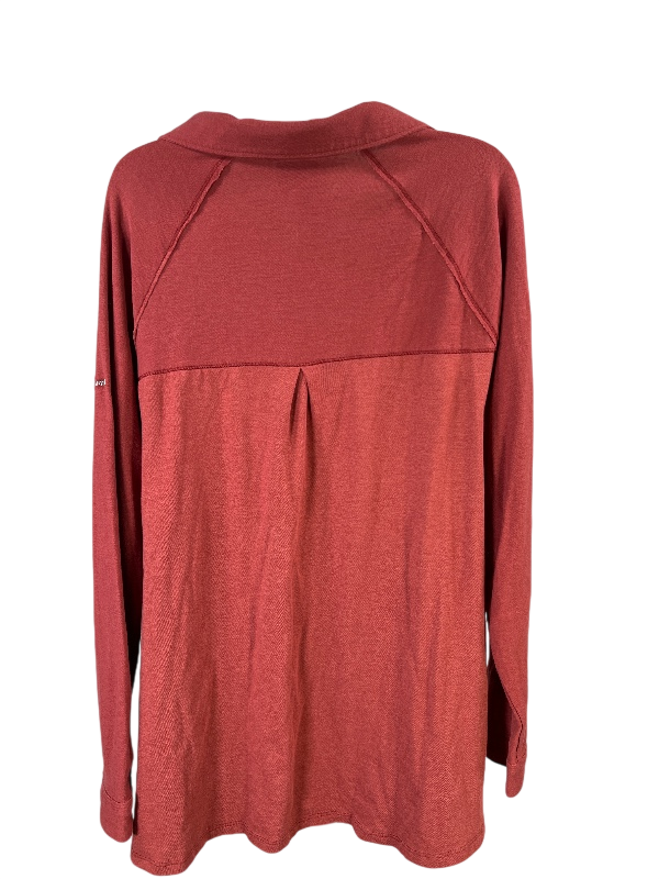 Columbia Women's Orange/Red Long Sleeve V-Neck Henley Shirt - Plus 1X image 2