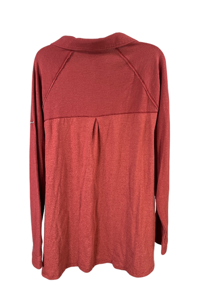 Columbia Women's Orange/Red Long Sleeve V-Neck Henley Shirt - Plus 1X image 2