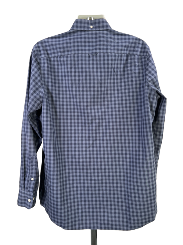 Nordstrom Men's Blue Plaid Wrinkle Free 100% Cotton Button Down Shirt - XL image 2