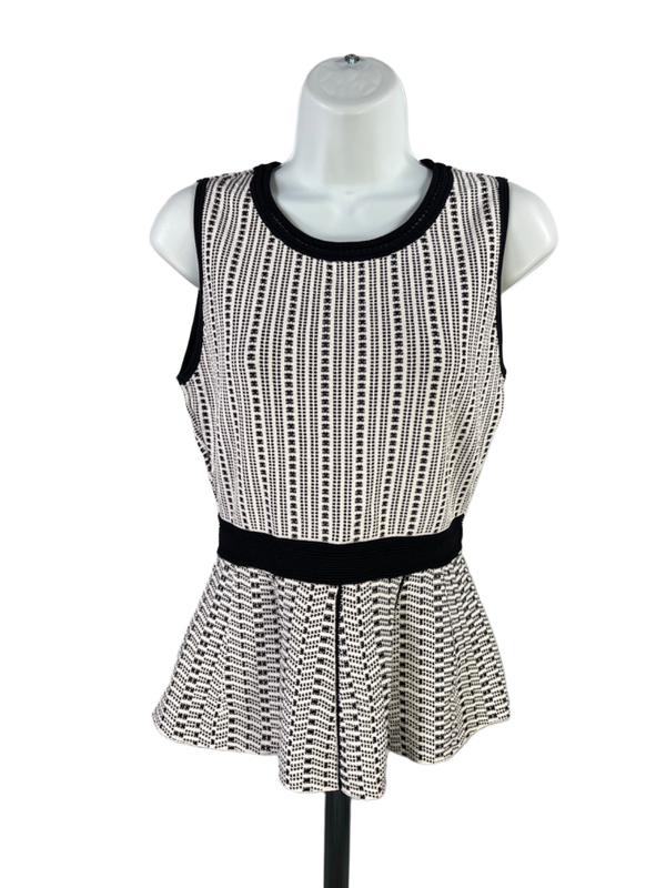 White House Black Market Women's White Sleeveless Peplum Blouse - XS