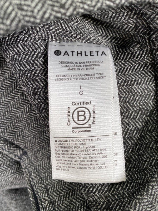 Athleta Women's Gray Delancey Herringbone Tight Leggings - L image 4