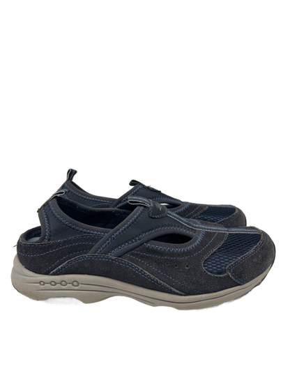 Easy Spirit Women's Blue Canvas Suede Mesh Slip On Walking Shoes - 8