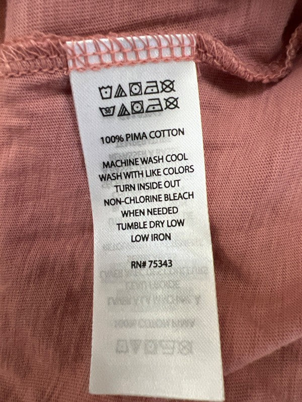 Max Studio Women’s Pink Pocket Front V-Neck T-Shirt - S image 4