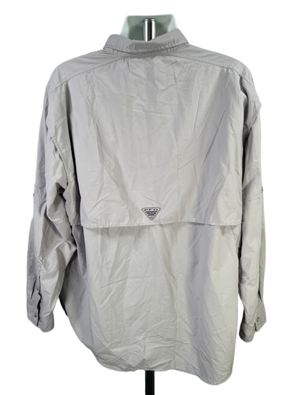 Columbia Men's Gray PFG Bahama Vented Long Sleeve Button Up Shirt - XXL image 2