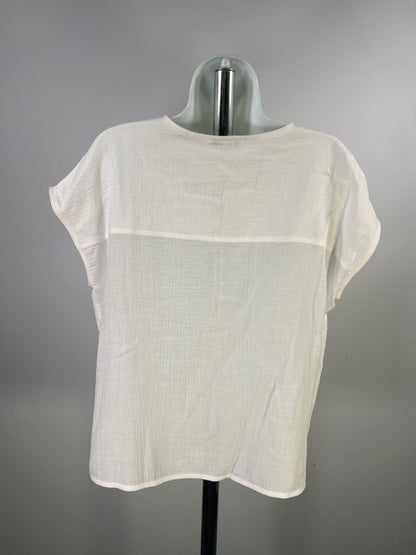 Vince Women's White Cap Sleeve V-Neck Blouse - XS image 2