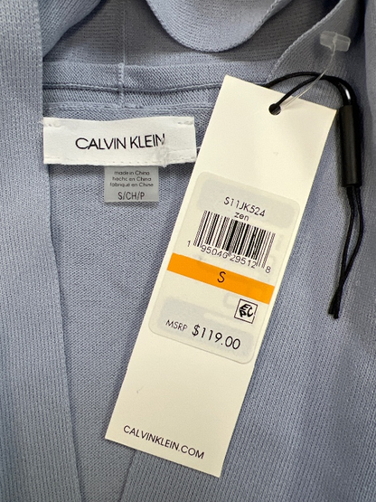 Calvin Klein Women's Blue Long Sleeve Drape Cardigan Sweater - S image 3
