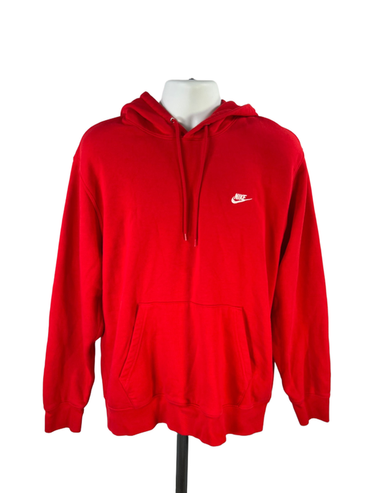 Nike Men's Red Club Fleece Pullover Hoodie Sweatshirt - XL
