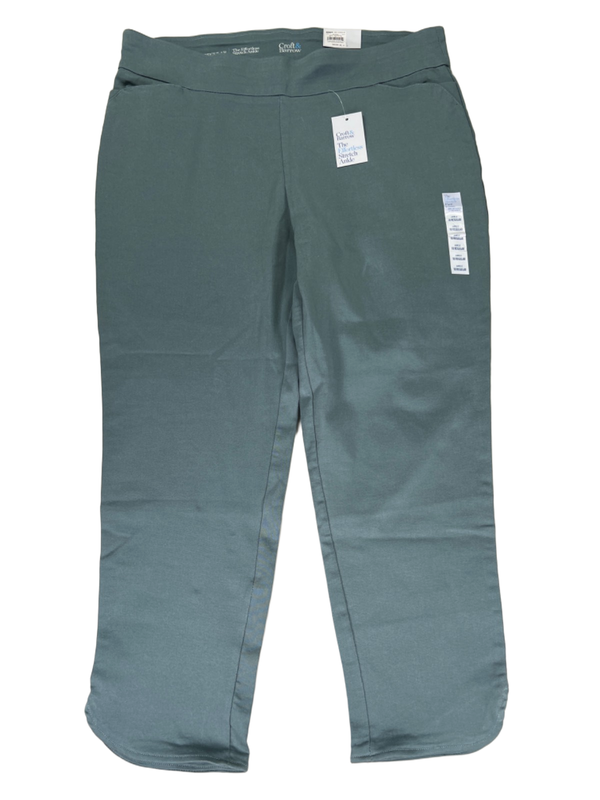 Croft and Barrow Women's Blue Steel Pull On Ankle Pants - 18