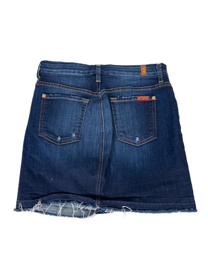 7 For All Mankind Women's Dark Wash Distressed Short Denim Jean Skirt - 26 image 2