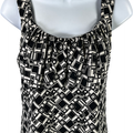 White House Black Market Women’s White & Black Stretch Tank Top - S