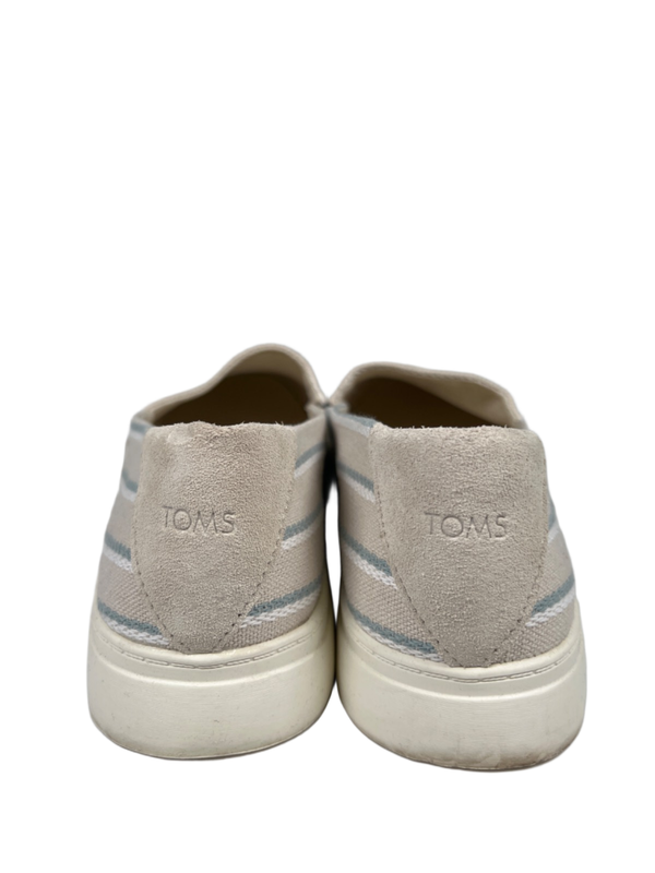 Toms Women's Ivory/Blue Striped Kameron Slip On Sneakers - 8.5 image 4