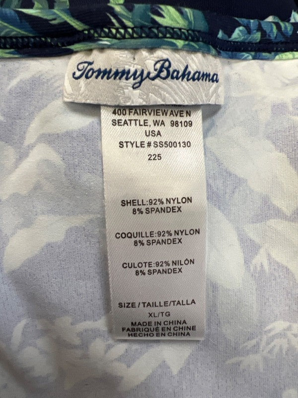 Tommy Bahama Women's Blue/Green Floral Ruffle Swim Cover Up Mini Dress -XL image 3