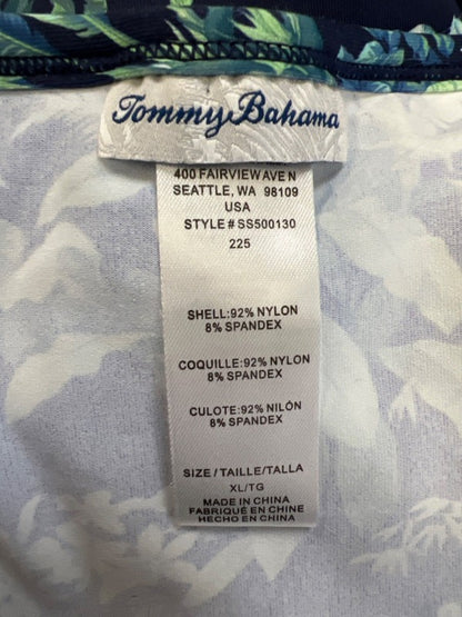 Tommy Bahama Women's Blue/Green Floral Ruffle Swim Cover Up Mini Dress -XL image 3