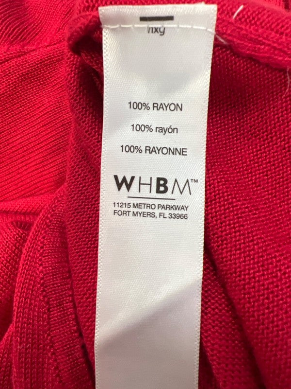White House Black Market Women's Red Open Front Long Sleeve Cardigan Sweater - M image 4