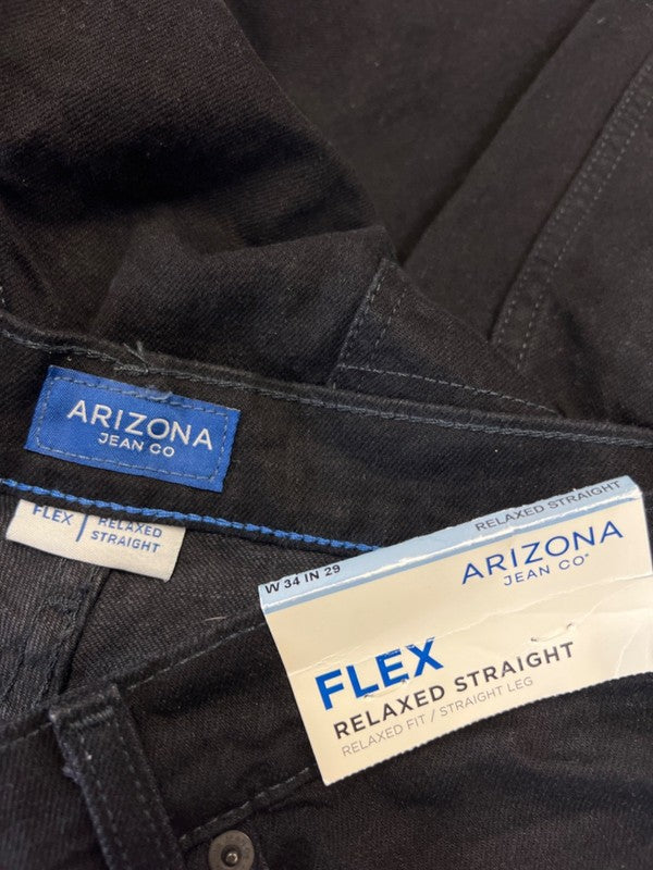 Arizona Jean Co Men's Black Relaxed Straight Fit Denim Jeans - 34x29 image 3