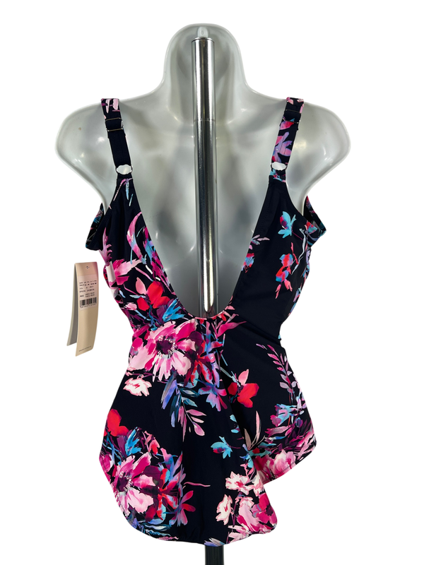 Gottex Women's Black Floral Surplice V-Neck One Piece Swimsuit - 14 image 2