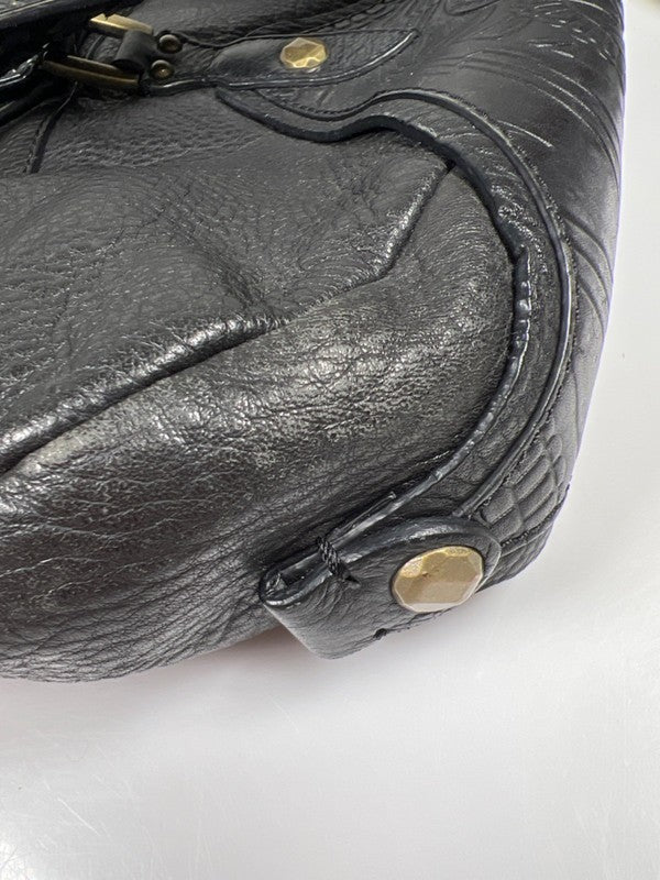 Cole Haan Women's Black Leather Sierra Tooled Shoulder Bag Purse W/ Dust Bag image 11