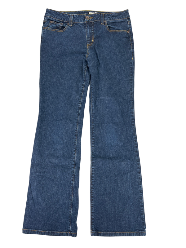 DKNY Women's Dark Wash Cotton Blend Slight Bootcut Jeans - 12 Regular