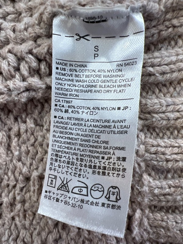 Banana Republic Women’s Light Brown Cable Knit Cardigan Sweater - S image 4
