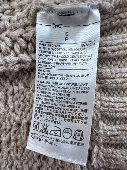 Banana Republic Women’s Light Brown Cable Knit Cardigan Sweater - S image 4