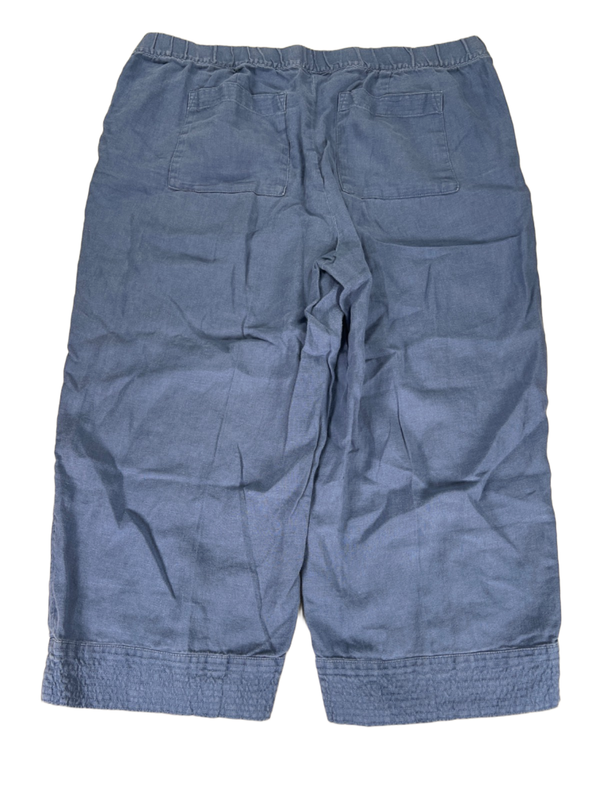 J Jill PureJill Women's Blue Linen Pull On Capri Pants - XL image 2