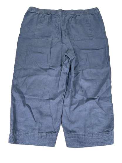 J Jill PureJill Women's Blue Linen Pull On Capri Pants - XL image 2