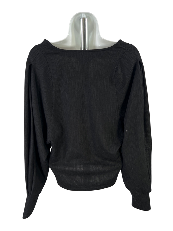 Banana Republic Women's Black Long Sleeve V-Neck Blouse- S image 2