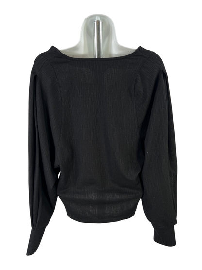 Banana Republic Women's Black Long Sleeve V-Neck Blouse- S image 2