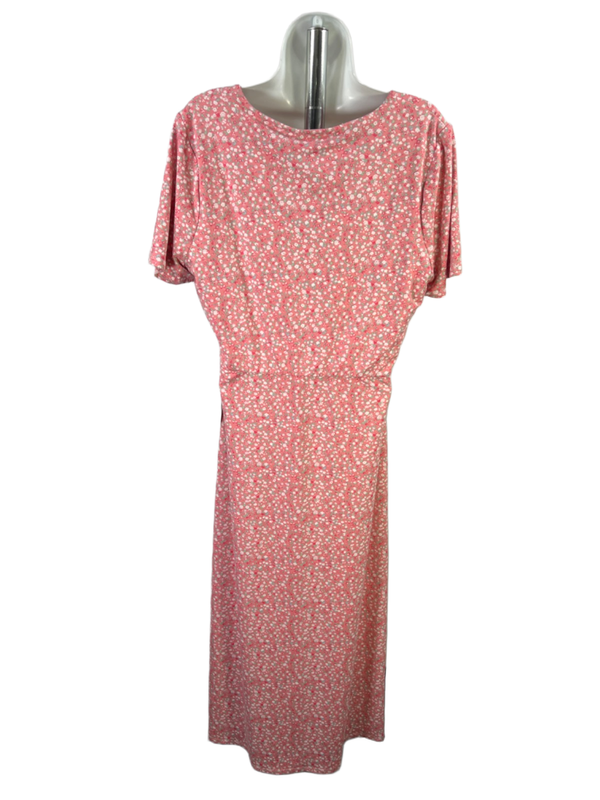 WAYF Women's Pink Floral Short Sleeve Side Slit Maxi Dress - XL image 2