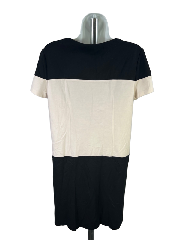 Lafayette 148 Women's Black/White Quarter Zip Short Sleeve Midi Dress - M image 2