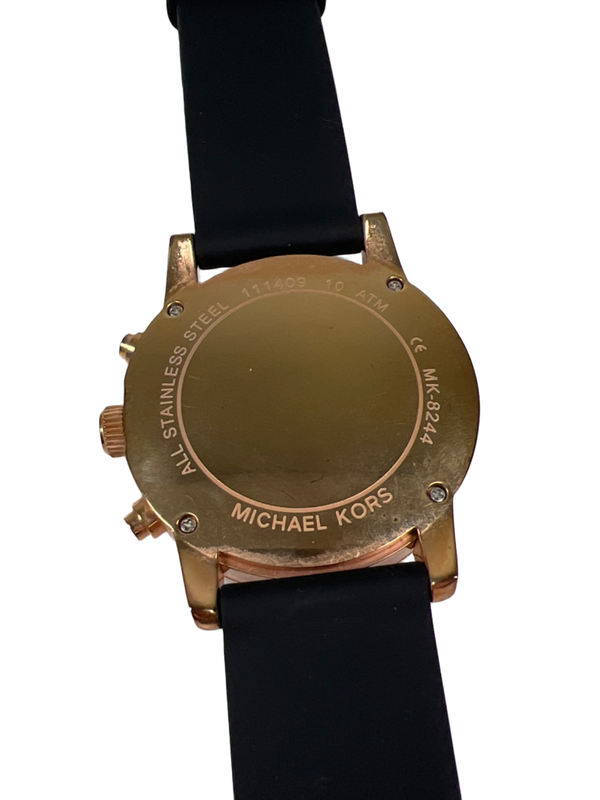 Michael Kors Mens Black/Gold-Tone Oversized Billie MK824 Watch -Working Battery image 7