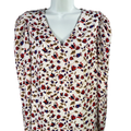 Banana Republic Women's White/Red Long Sleeve V-Neck Blouse - S