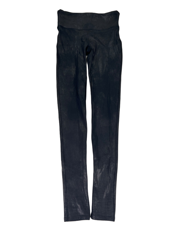 Spanx Women's Black Spanxshape Faux Leather Pull On Leggings - S