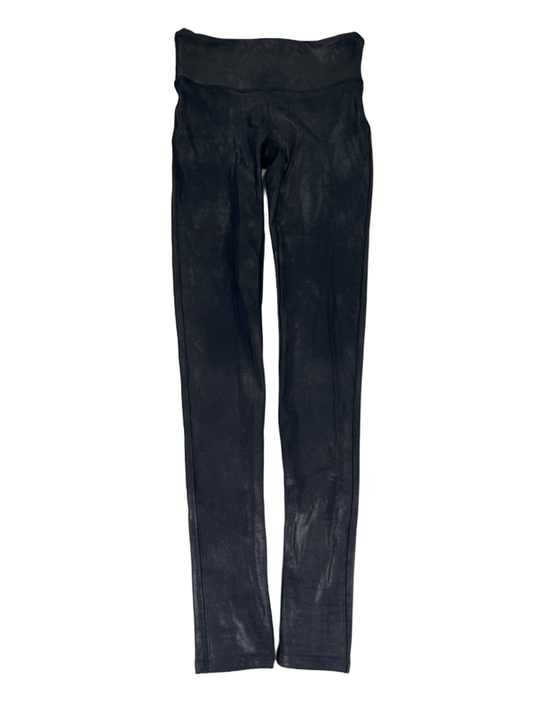 Spanx Women's Black Spanxshape Faux Leather Pull On Leggings - S