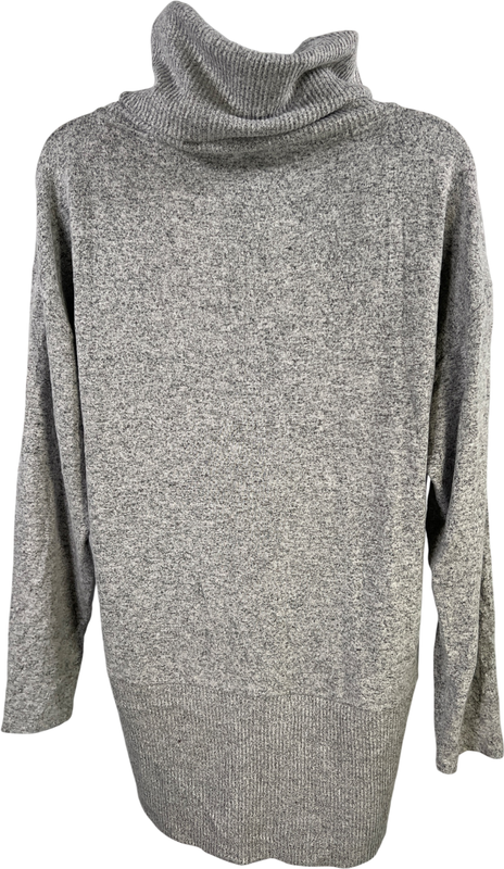 White House Black Market Women’s Gray Long Sleeve Zip Accent Tunic Sweater - S image 2