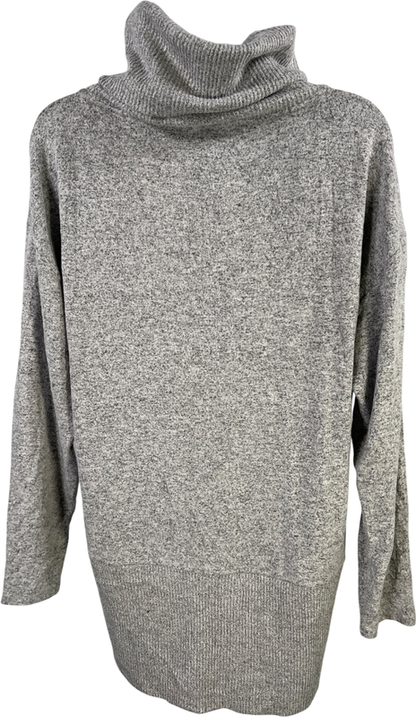White House Black Market Women’s Gray Long Sleeve Zip Accent Tunic Sweater - S image 2